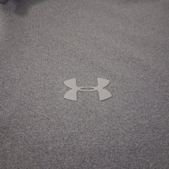 Under Armour Polo Shirt Mens XL Gray Short Sleeve Loose Fit Heatgear Performance - Picture 7 of 10